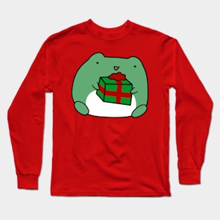 Frog Holding a Gift Long Sleeve T-Shirt